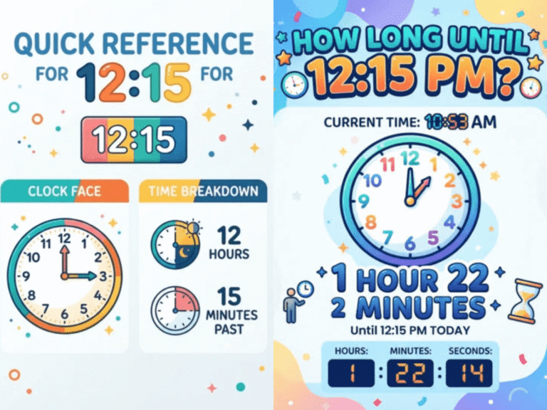 How Many Minutes Until 12 15 PM Today? Easy Countdown